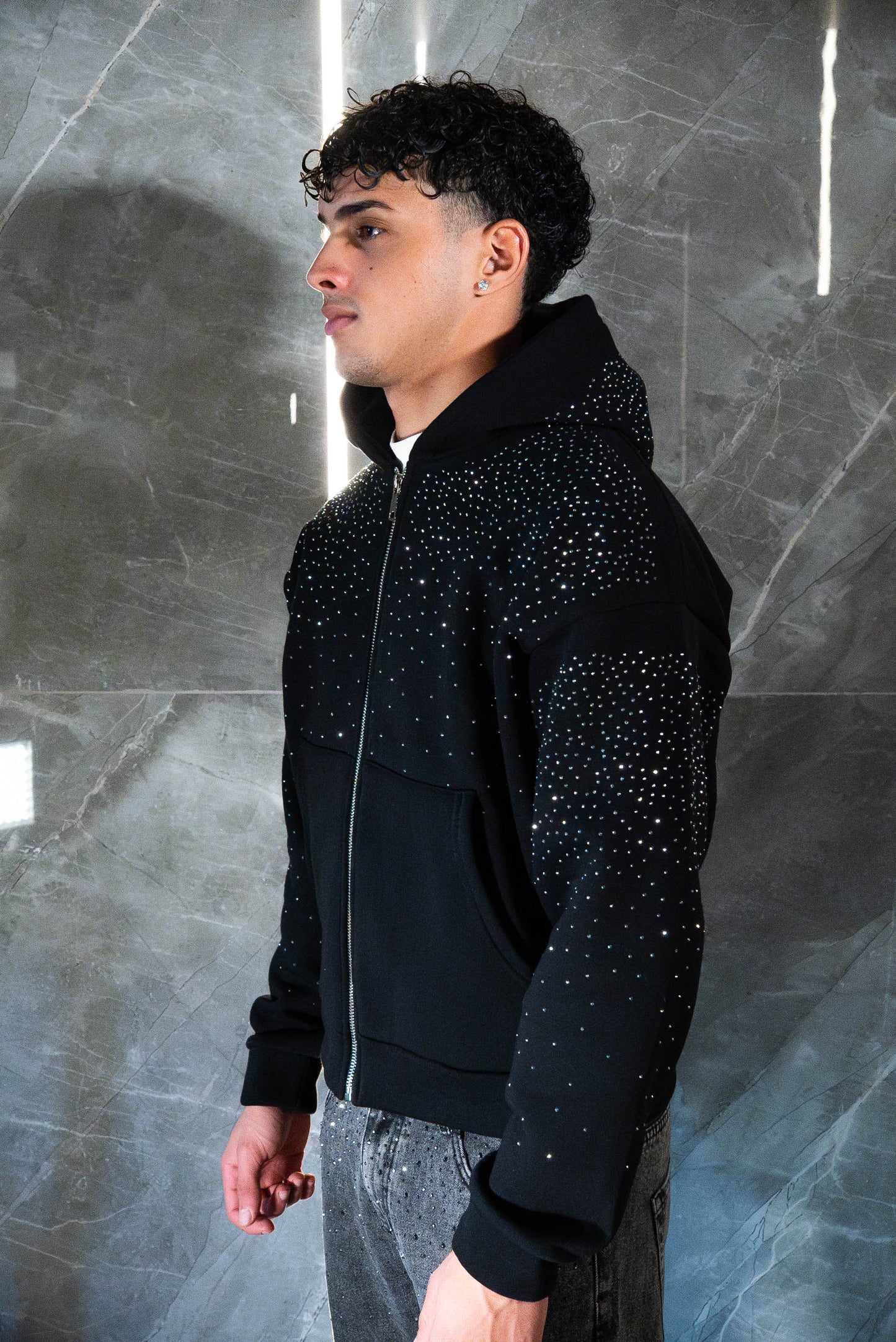 Hoodie zip swaroski